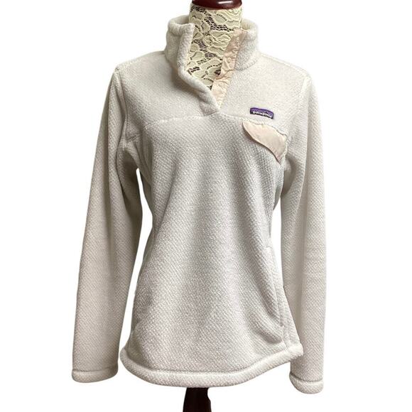 Patagonia Women's worn wear Re-Tool Snap-T pullover women’s L white - Picture 1 of 7